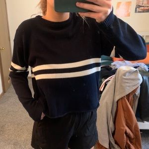 Navy Blue Cropped Sweater